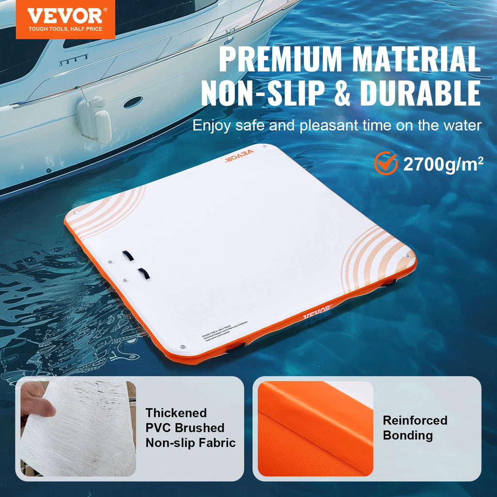 10x10 FT Inflatable Floating Dock Platform | Non-Slip Water Mat Inflatable Floating Dock Vue