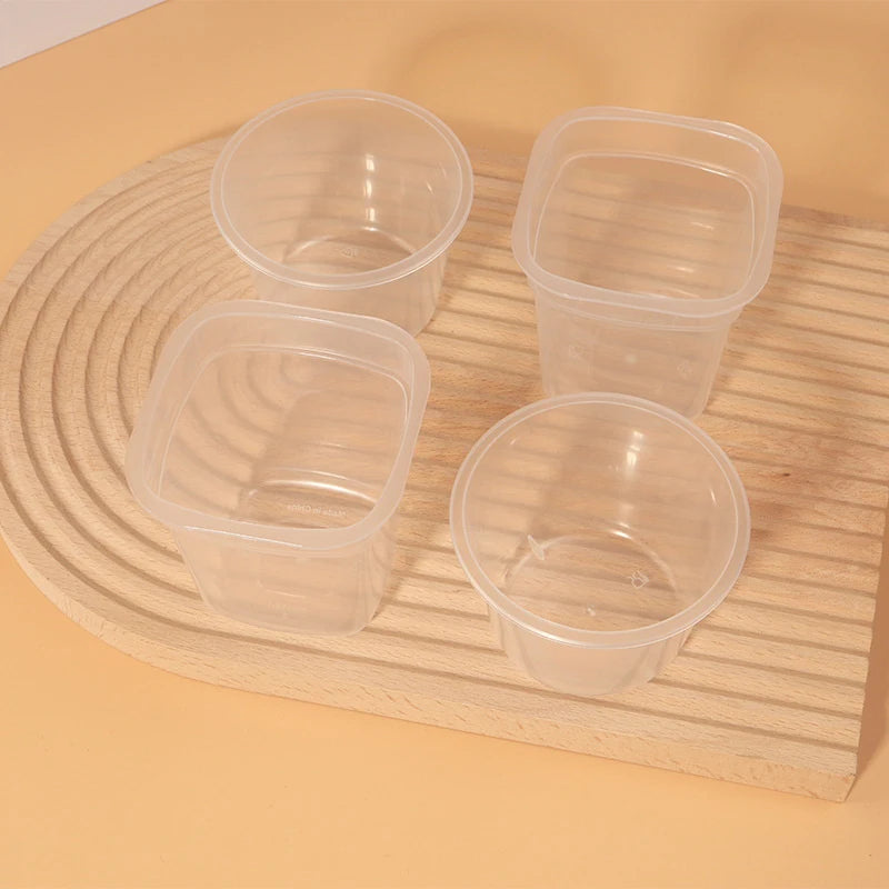 20PCS Plastic 220/280ml Dessert Cups With Lids Spoons Pudding Cup Dessert Cake Cup Appetizer Jelly Yogurt Dessert Baking Cup Vue