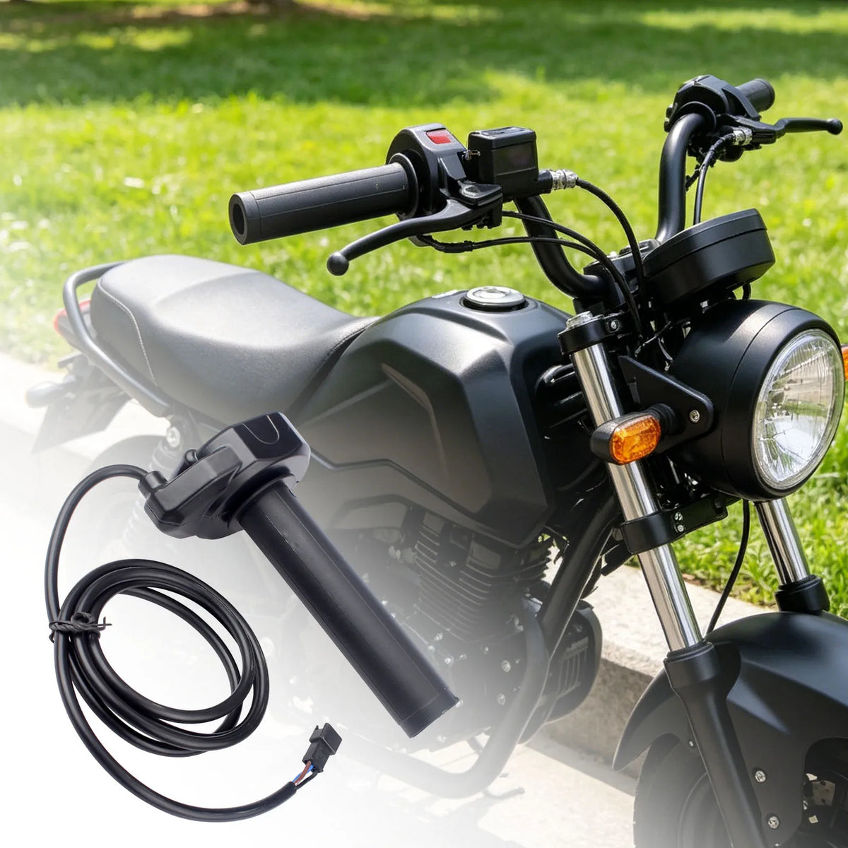 Electric Bike Throttle Handlebar for Surron Ebike Throttle Grip Cable Kit Compatible for Ridstar Q20 Electric Dirt Bike Vue