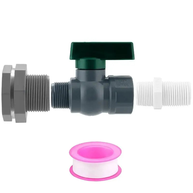 1 Set Rain Bucket Spigot Kit 34 Inch Valve Diverter for Efficient Home Garden Rainwater System DIY Projects Vue A1