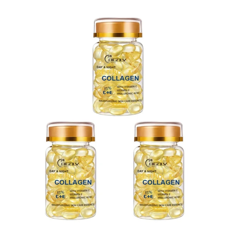 90Pcs Retinol Collagen Moisturizing Skin Care Essence, Contains Collagen and Other Skin Care Ingredients, Nourishes, Moisturizes, and Brightens the Skin, Making It Smooth, Delicate, and Elastic Individually Packaged, Clean an Vue 270Pcs