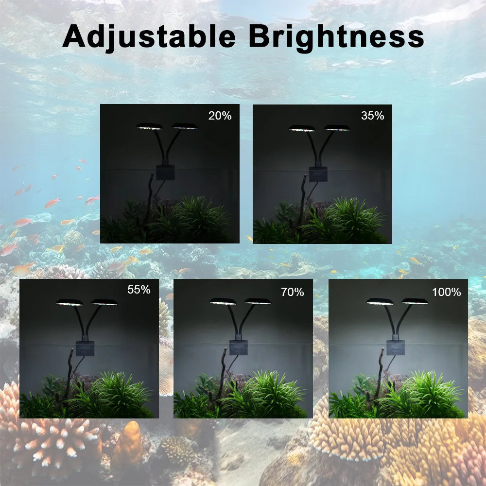 USB Aquarium Double-end Clip Lamp Adjustable Brightness Full Spectrum Phytolamp Water Grass Lights Fish Tank Decoration Light Vue