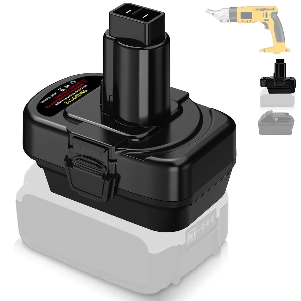 DM20DC12 Battery Adapter for DeWalt 20V for Milwaukee 18V Batteries Converting To for DeWalt 12V/14.4V Ni-CD Ni-MH Battery Tools Vue