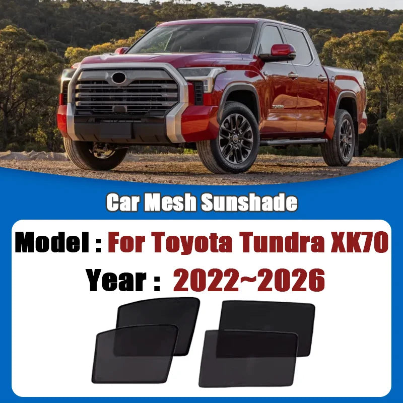 For Toyota Tundra XK70 MK3 2022~2026 Car Mesh Sunshades Window Sun Visors Magnetic Privacy Curtains Coverage Auto Accessories Vue