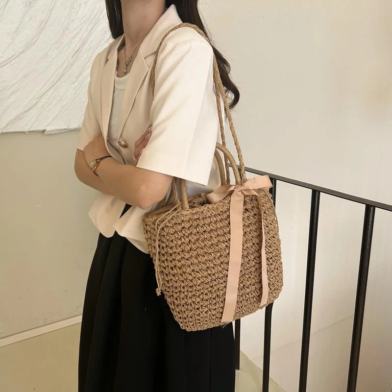 Ladies Fashion Summer Straw Crossbody Bag Women Beach Shopping Woven