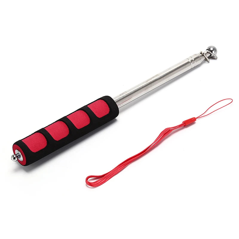 1.2M Flag Pole Portable Telescopic Flag Handheld Pole Tool for Flags Windsocks Vue ... Red