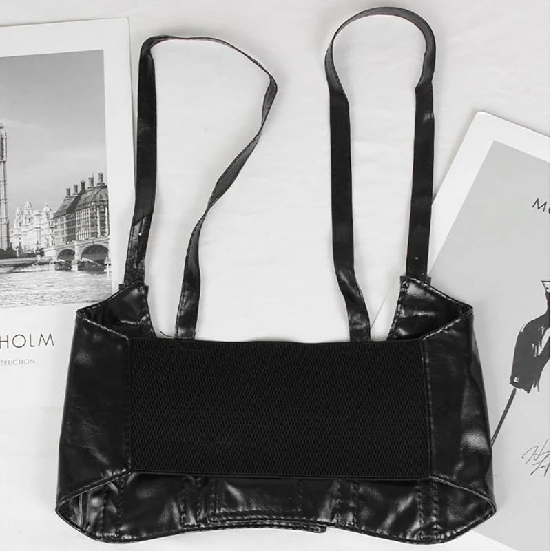 1PCS Sexy Leather Women Waist Belt Elastic Wide Band Waspie Corset Cinch Underbust Vue