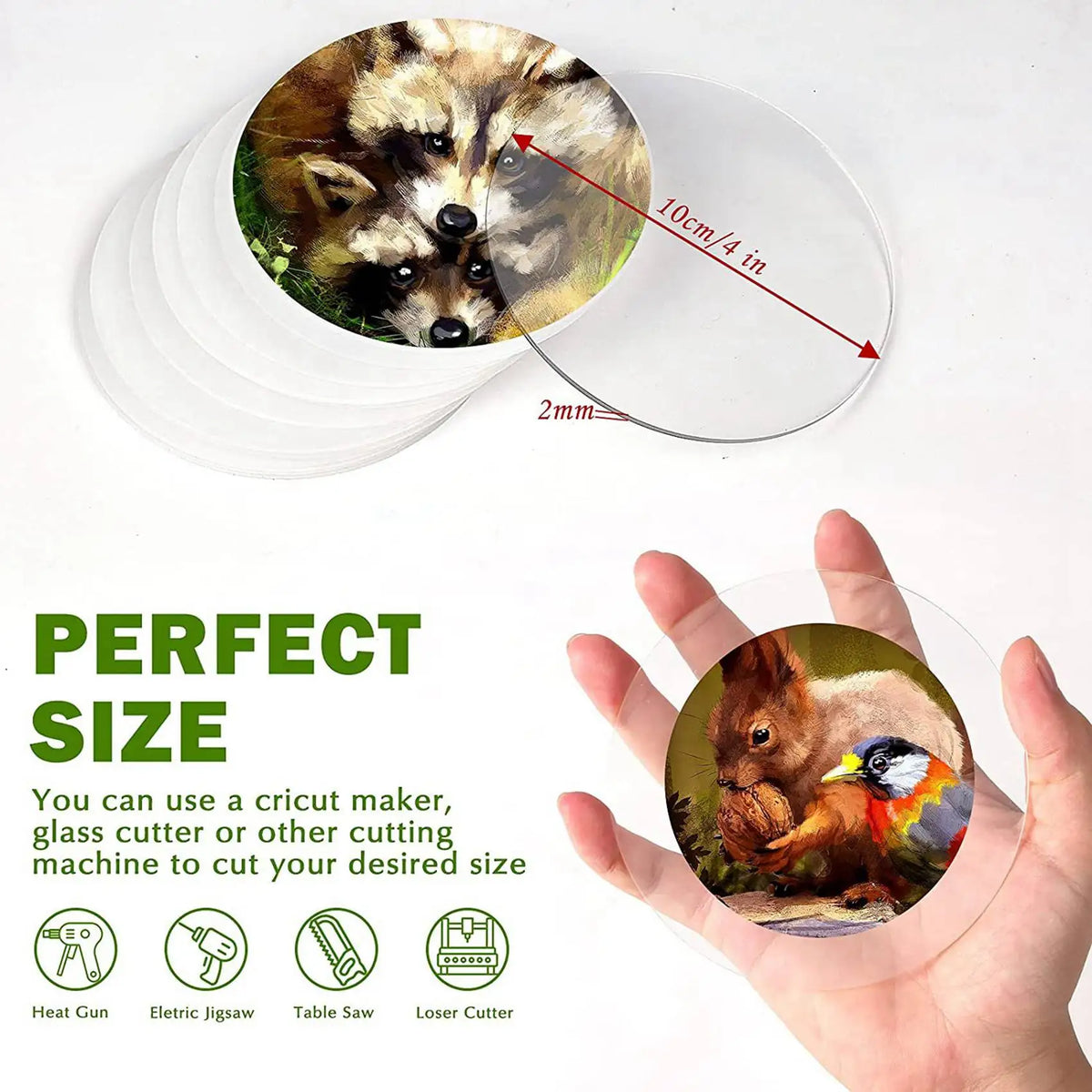 ABKW-36 Pcs Clear Acrylic Disc 4 Inch Circle Acrylic Sheet Thick Circle Acrylic Rounds Blanks Acrylic Panel For DIY Crafts Vue