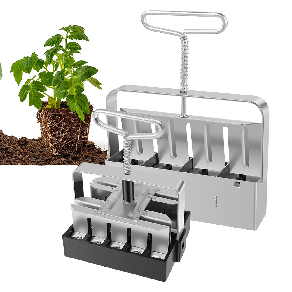 2-Piece Handheld Soil Block Maker Set – Seedling Blocker Tool Soil Block Maker Vue