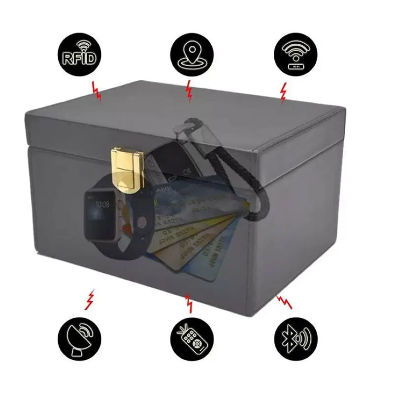 Anti-theft Car Key Blocker Box RFID Signal Protector Shielding Box Bank Card Phone Radiation-proof Safety Auto Storage Container Vue