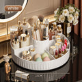 Rotating Cosmetic Storage Box Multi - compartment Organizer for Lipsticks Eyebrow Pencils Brushes Bathroom Skincare Storage Vue White