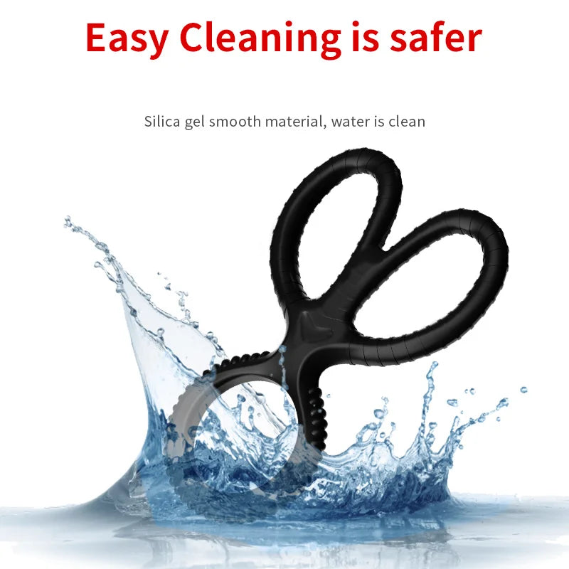 Reusable Adjustable Silicone Locking Ring Scrotum Fixed Wearable Protective Sleeve Intimate Training Tool for Adult Men Vue