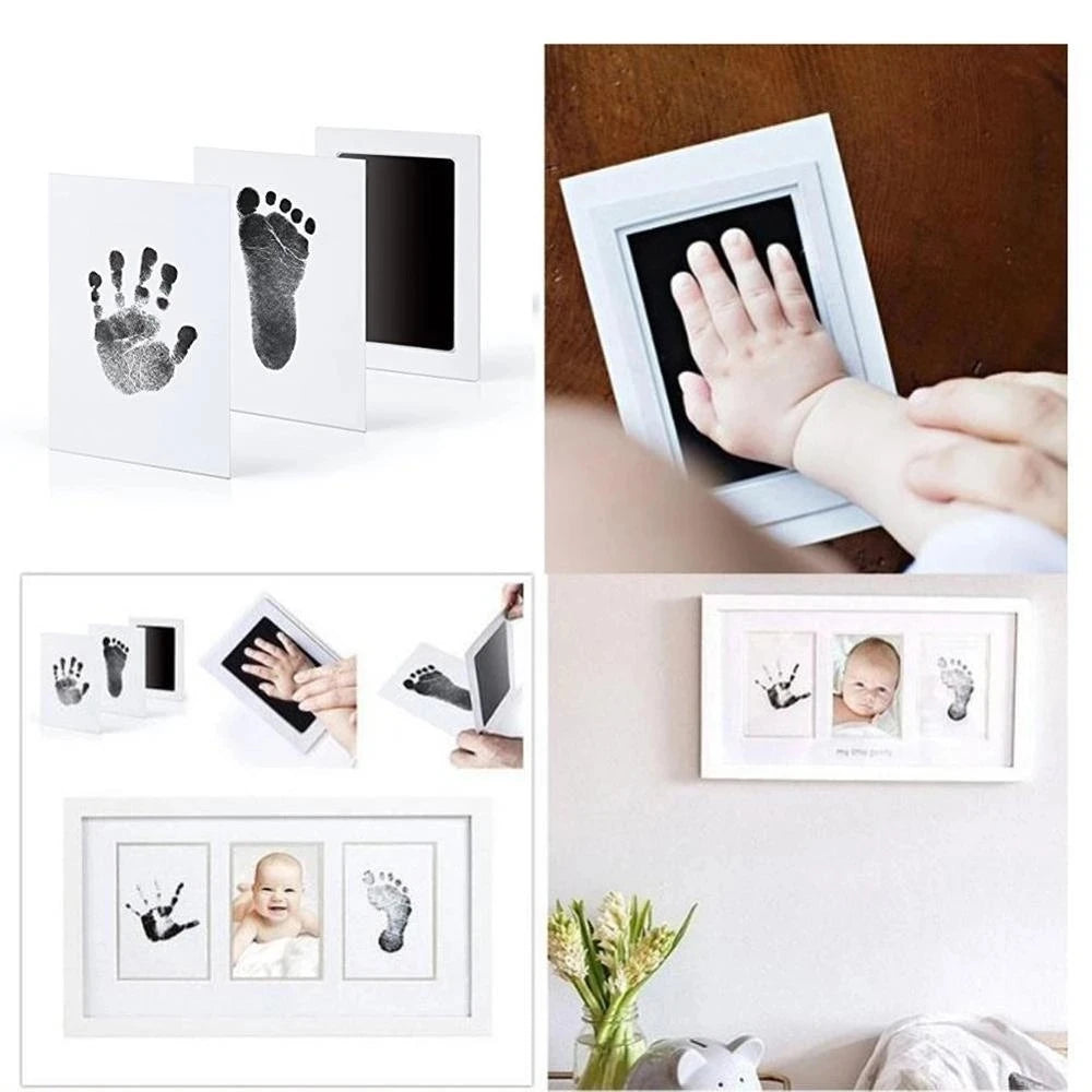 vvocci For Newborn Ink Footprint Infant Toy Baby footprint set Infant Souvenirs Safe Non-Toxic Handprint Paw Print NoTouch Skin Vue