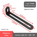 1PCS L-shaped Stainless Steel Adjustable Angle Code Long Hole Activity 90 ° Right Angle Furniture Fixer Shelf Bracket Connector Vue 9 Black