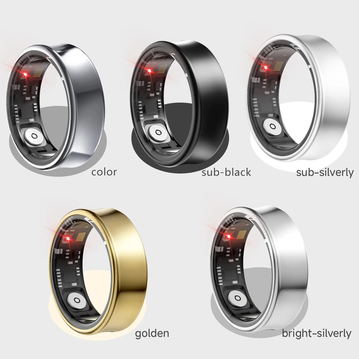 Smart Rings Health Monitor Sleep Tracker Heart Rate SpO2 Blood Oxygen Fitness Activity IP68 Waterproof for Android iOS Men Women Vue