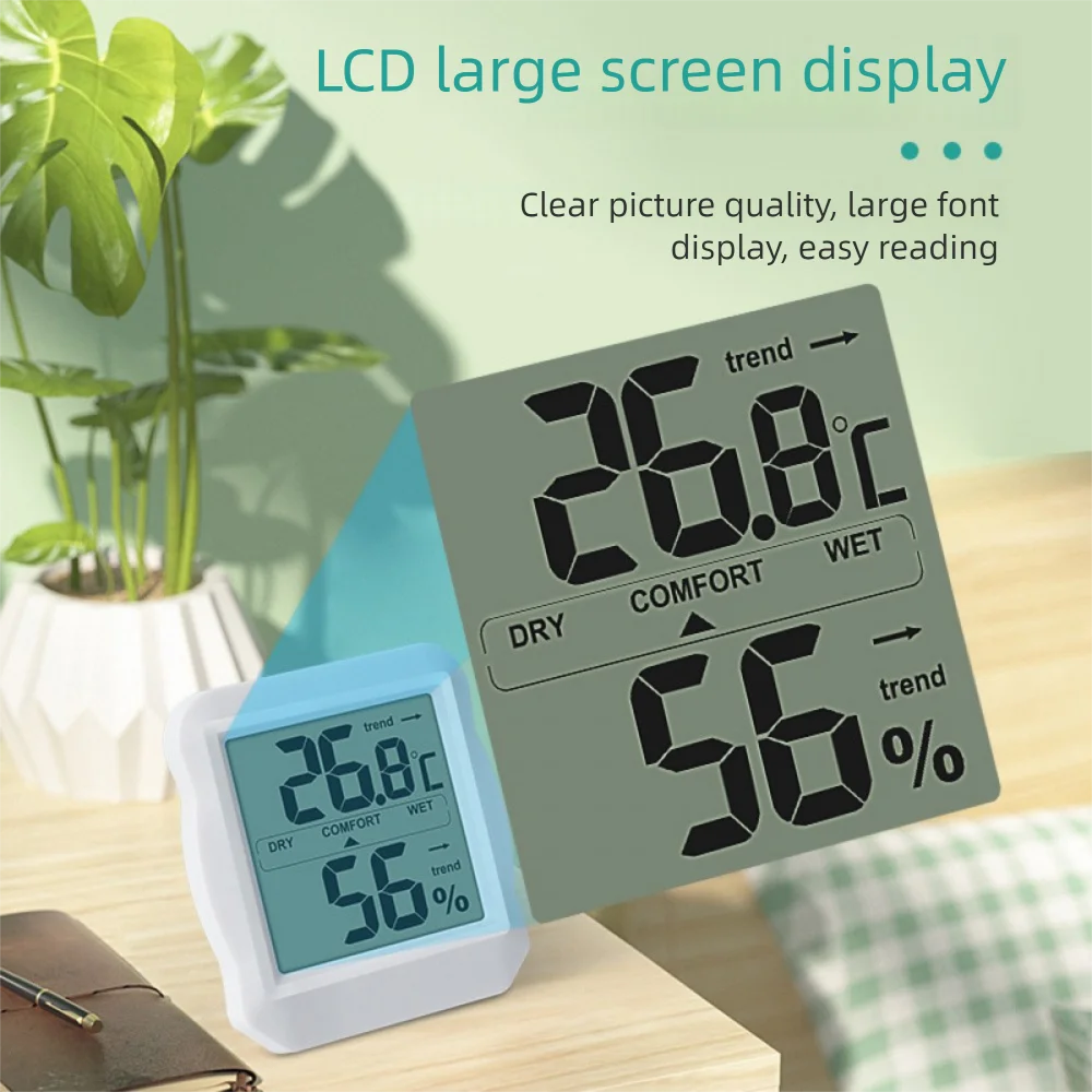 Digital Display Temperature and Humidity Meter -10℃-50℃ Thermometer 10~99%RH Hygrometer Indoor Electronic Thermometer Hygrometer Vue