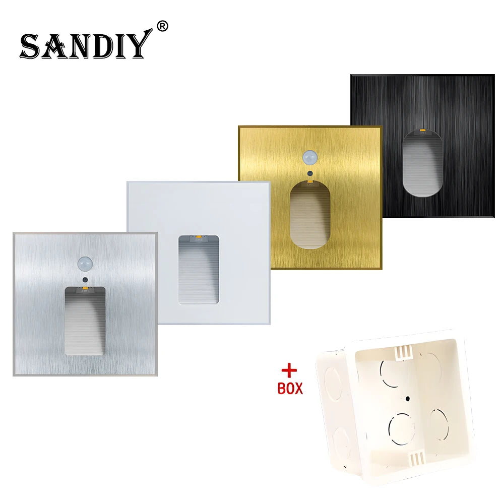 SANDIY Motion Sensor LED Wall Sconce Stair Night Light 3W LED Wall Sconce Vue
