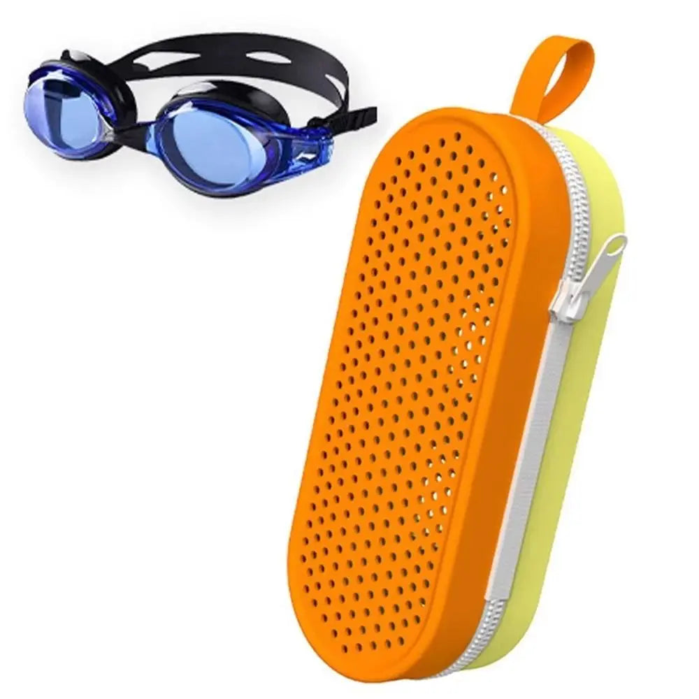 Silicone Large Capacity Dual-sided Zipper Swimming Goggles Storage Vue