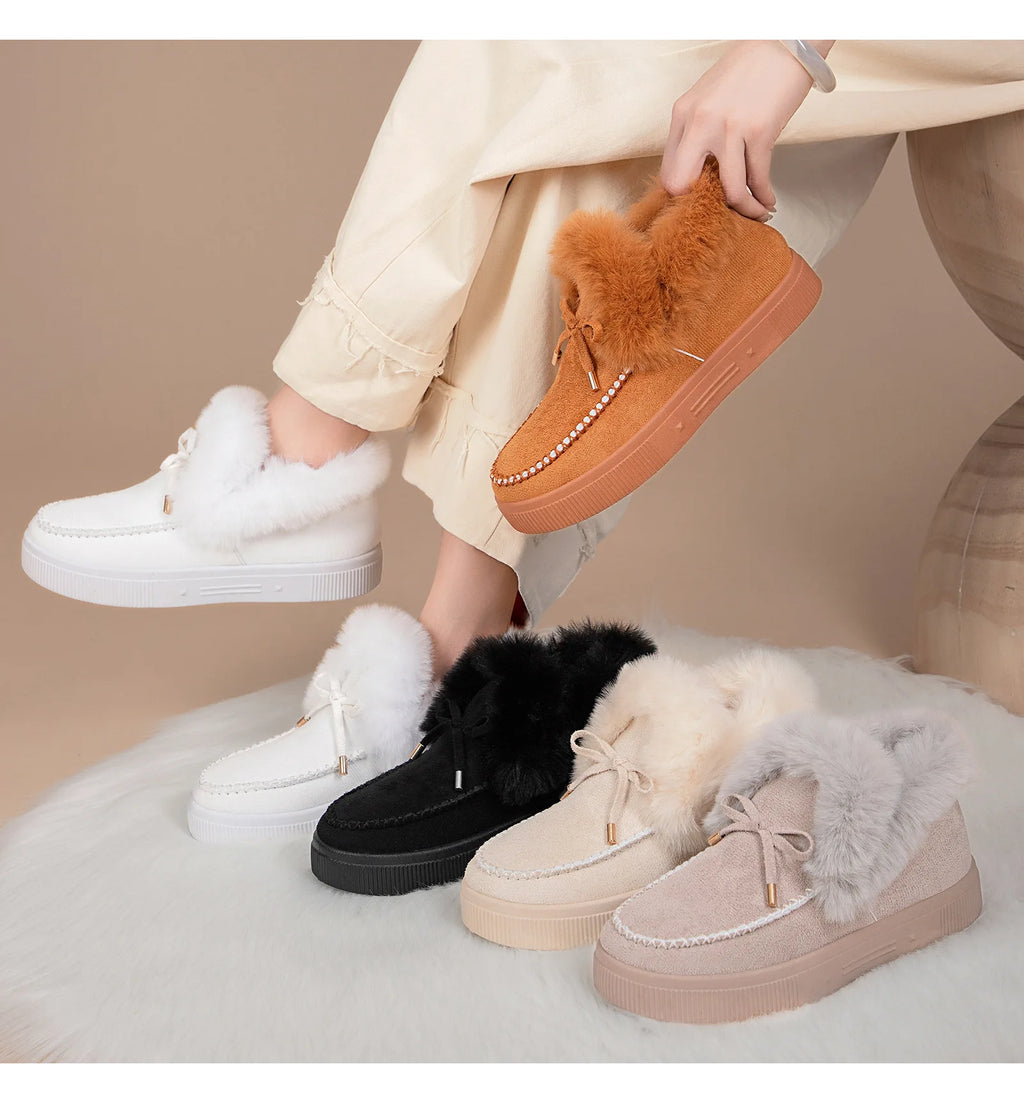 Women's Velvet-Lined Anti-Slip Snow Boots | Warm Winter Ankle Boots Winter Snow Boots Vue