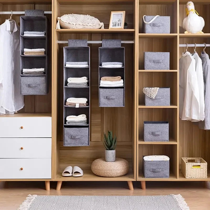 Portable Wardrobe Hanging Storage Bag – Drawer Style, Washable Closet Organizer Box for Clothes Vue