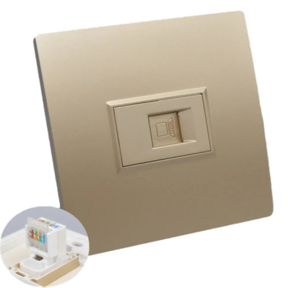 CAT5E Gigabit Network Socket RJ45 Ethernet Cable Faceplate Networking Port Socket 86 Type Cable Installation Outlet Panel Vue Default Title