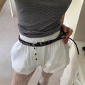 Fashion Y2k Thin Belt Punk Rivet Gothic Waistband Waist Strap PU