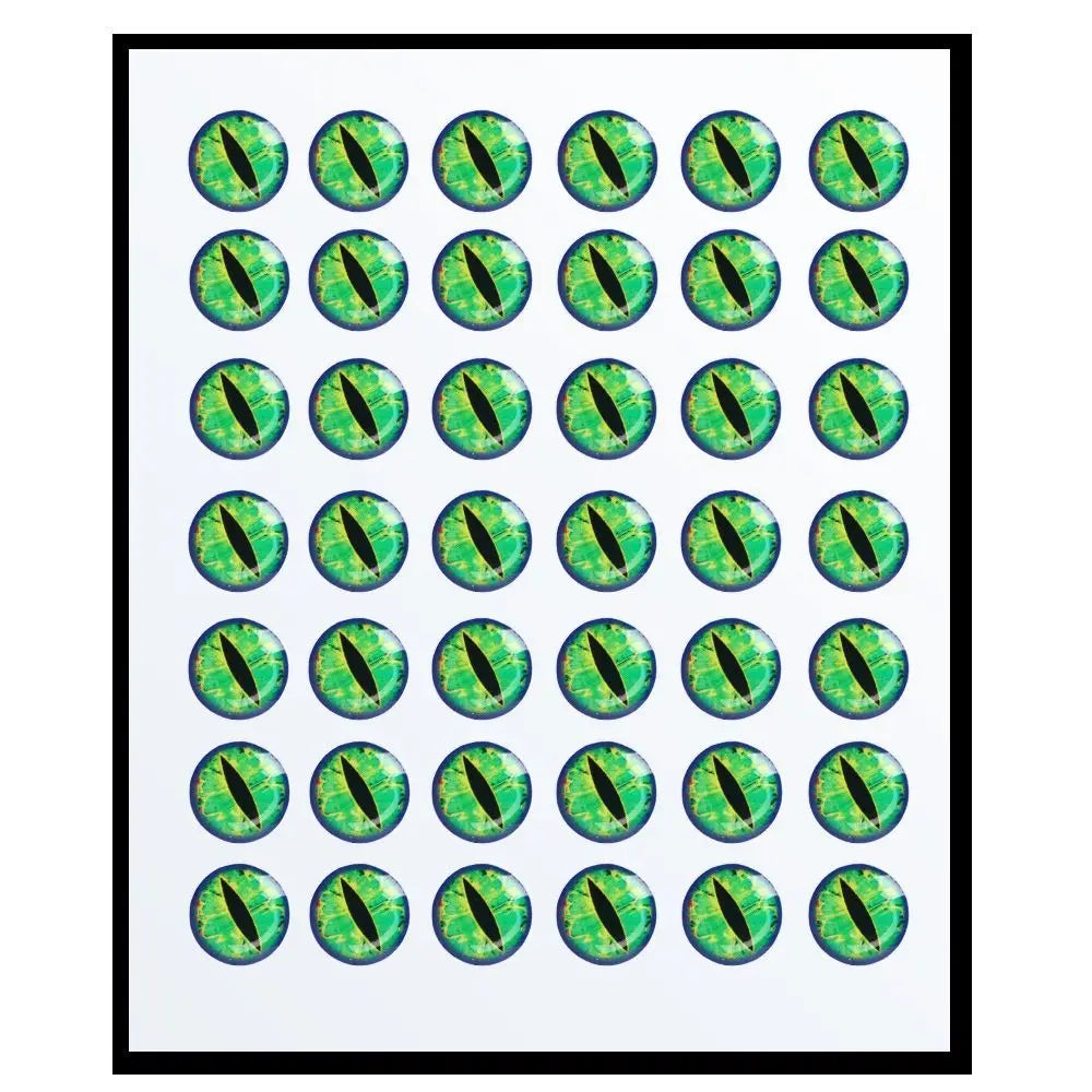 50pcs Holographic Fishing Lure Eyes 3mm/6mm/9mm/12mm Simulation 5D Fish Eyes Adhesive DIY Material Artificial Fish Eyes Vue Green-3mm