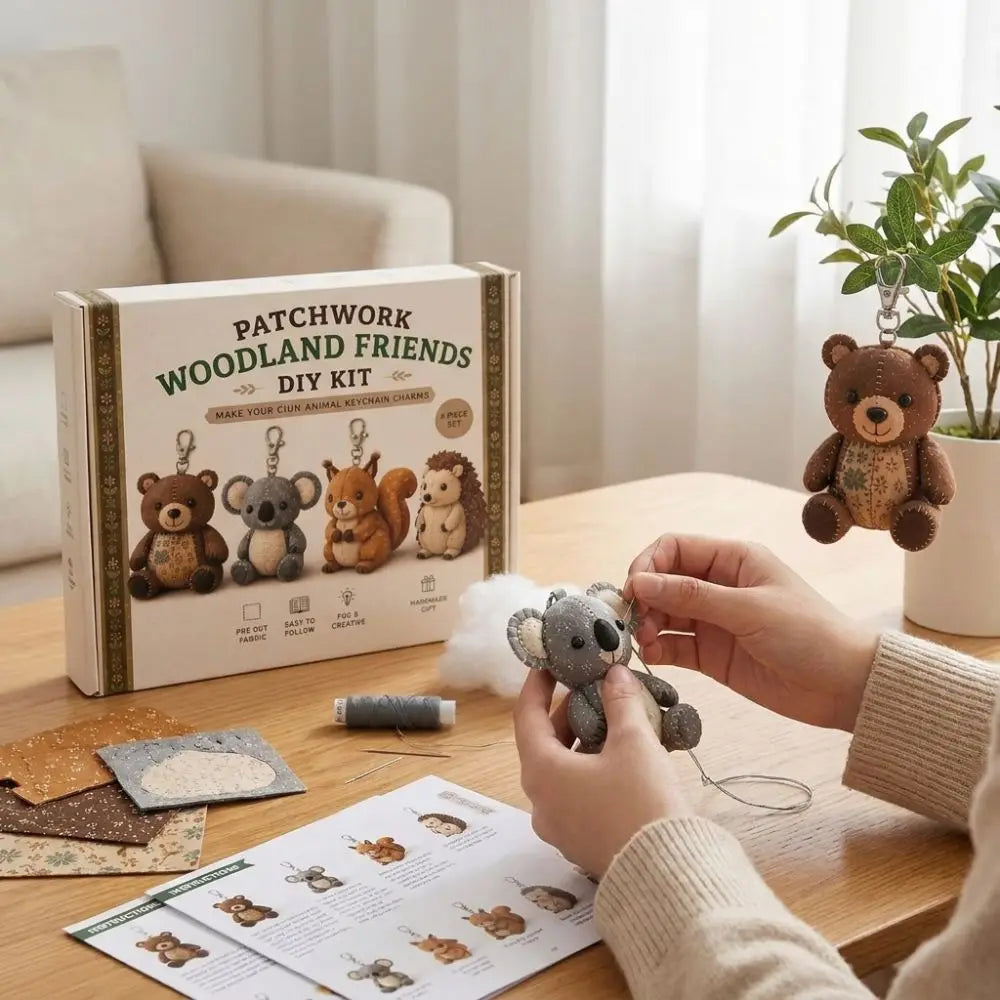 Pre-cut Fabric 3D Felt Sewing DIY Kit Cartoon Bird Animal Charm DIY Sewing Art Craft Set Unique Cat Dog Gnome Vue