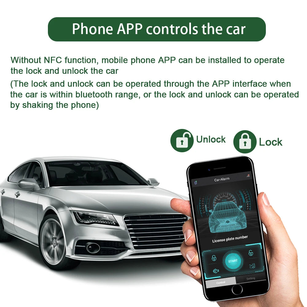 NFC mobile phone watch modified car NFC keyless access system smart digital key matching mobile phone Bluetooth remote control Vue