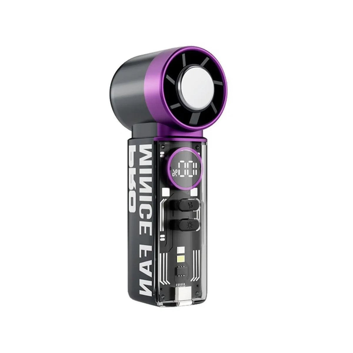 Rechargeable Portable Cooling Fan,Handheld Fan with LED Battery Display, 199 Speeds High-Speed Fan for Summer, Travel & Camping Vue PURPLE