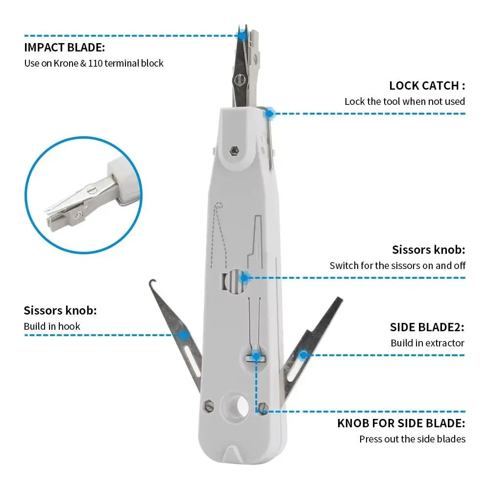 Original Gray Punch Down Tool Krone Lsa-plus Telecom Tool Anti-Slip Handle Ergonomic Handle Network Tool Kit Vue