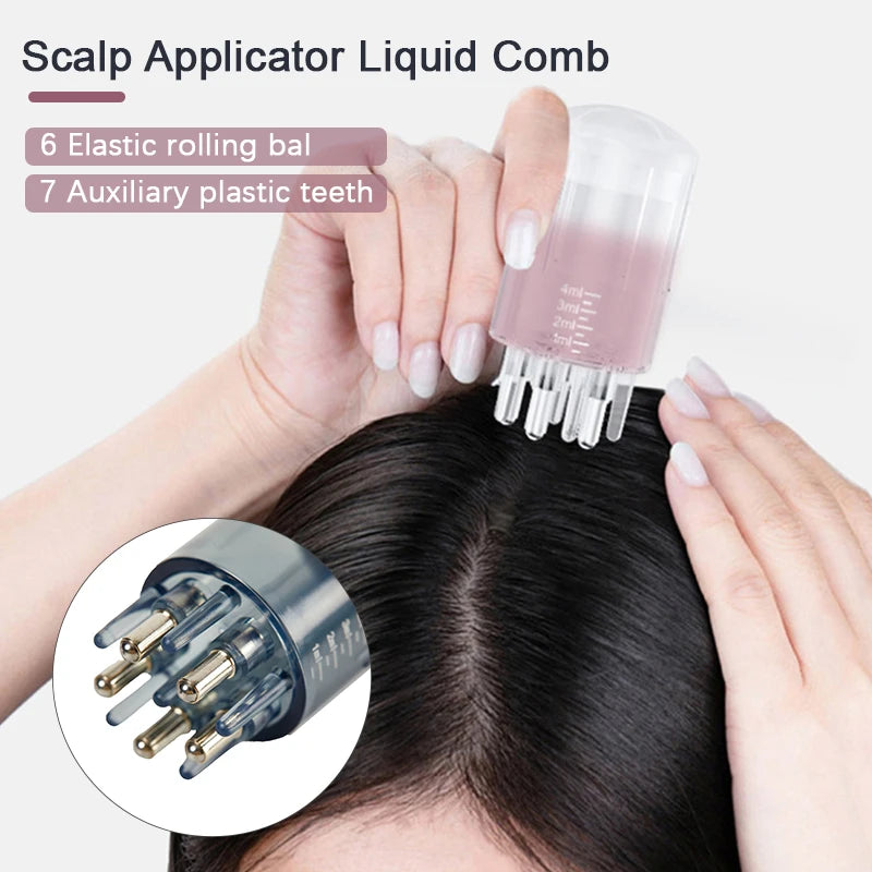 5ml Scalp Applicator Comb Hair Oil Serum Liquid Dispenser Massage Brush For Hair Regrowth Nourish Roots Anti Hair Loss Tool Vue