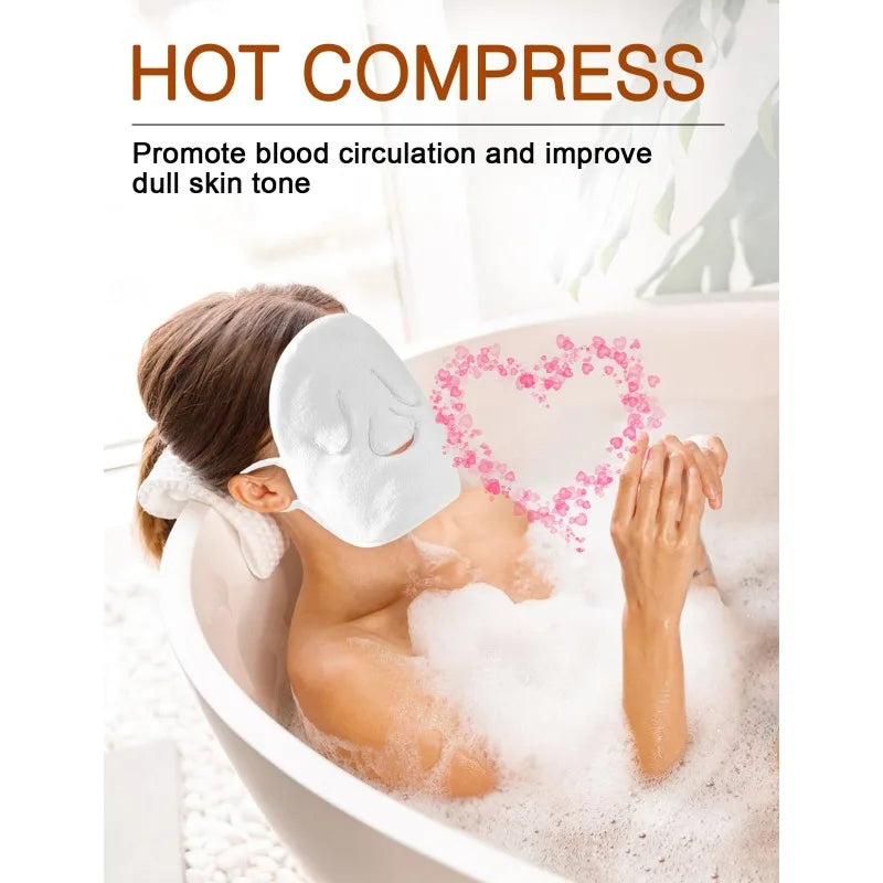 Hot Compress Towel for Face Cleansing Hot and Cold Compress Beauty Care Moisturizing Thickened Steam Face Hydrating Facial Towel Vue