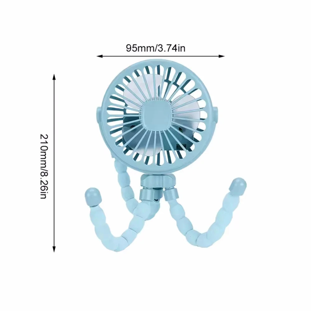 Octopus shape handheld fan standing, hanging and winding 4 forms night light design rechargeable long battery life mini fan Vue