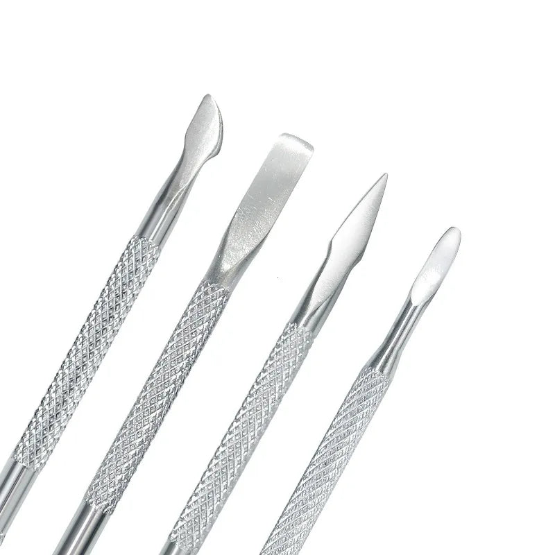 Professional Stainless Steel Dual-Ended Cuticle Pusher - Nail & Dead Skin Remover for Manicure and Pedicure - Essential Nail Art Vue