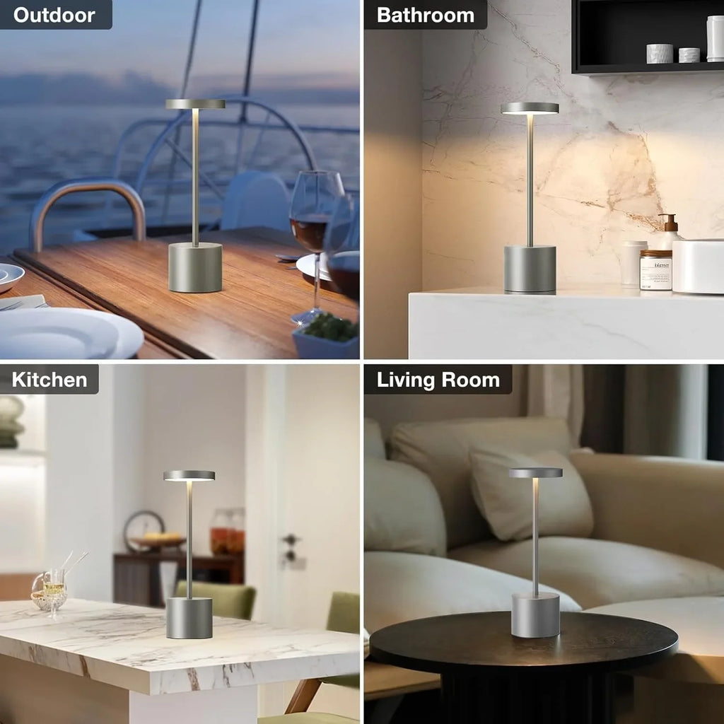 Cordless LED Table Lamp Touch Sensor Rechargeable Desktop Night Light Wireless Reading Lamp for Bedroom Hotel Bar Table Light Vue