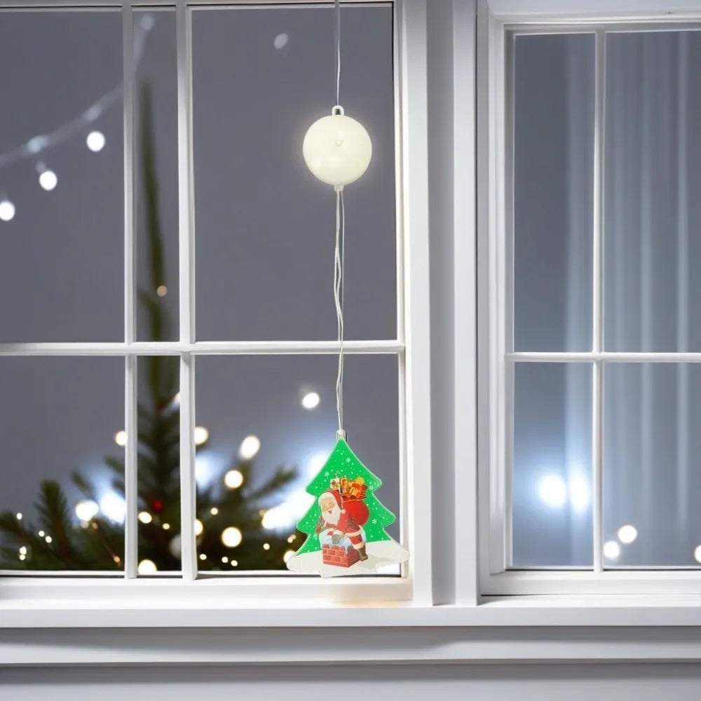 1PC Christmas leather wire suction cup lamp,powered by 3AAA batteries,excluding battery,Used for holiday and room decoration Vue
