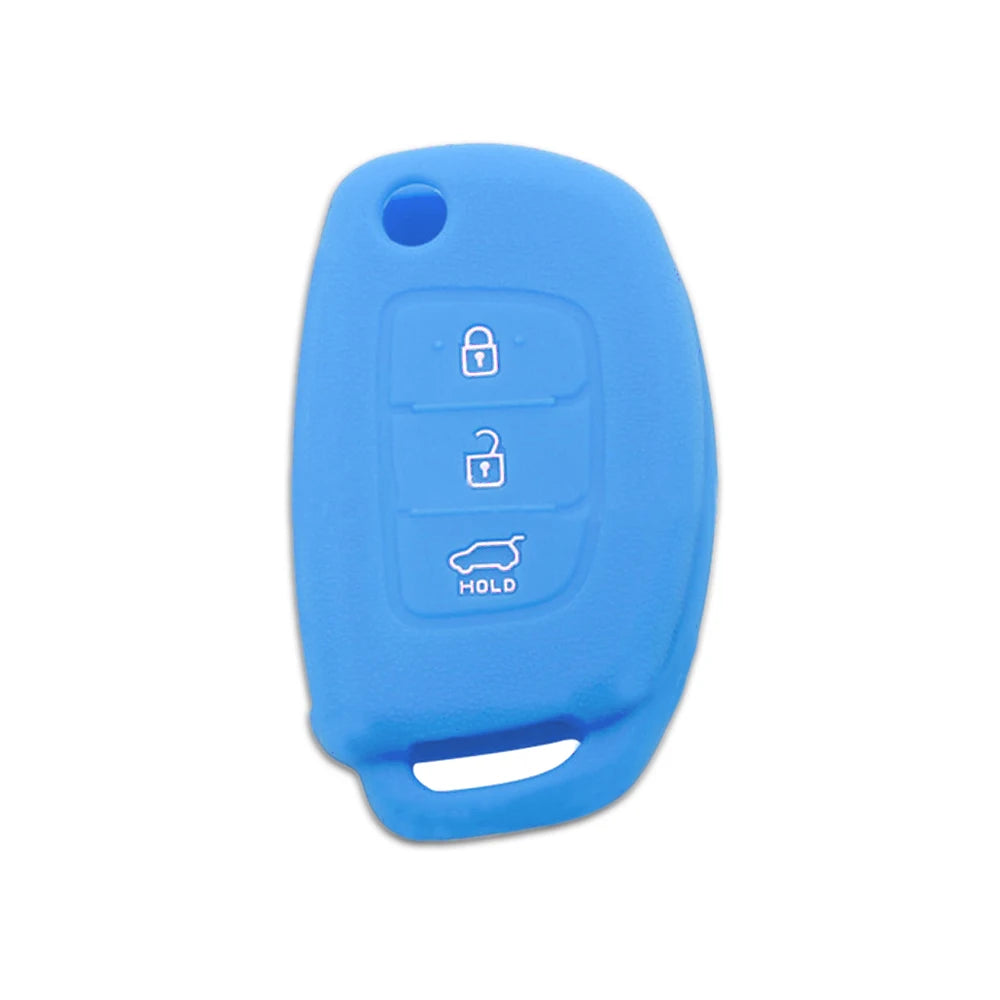 Muchkey Silicone Key Remote Key Cover Holder Key Protection For 3 Button Fits For Hyundai Verna Rv Verna Vue