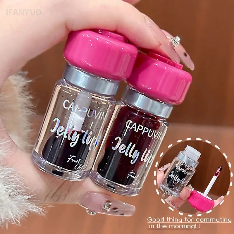 5Color Fruity Lip Tint Water Gloss Clear Tint Moisturizing Waterproof Liquid Lipstick Non-Stick High Pigment Long-Lasting Colors Vue