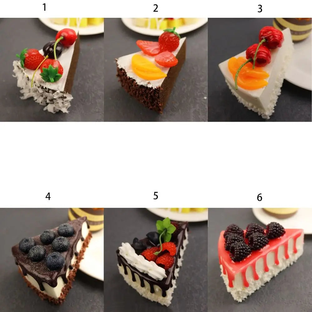 Triangular Cake Simulation Cake Can be Placed Faint Fragrance Desktop Ornament PU Material Soft Photography Props Vue