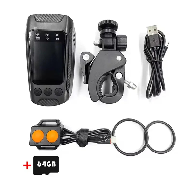 HD 4K 60fps Action Camera Bike Motorcycle Helmet Camera 1080P Outdoor Sport Cam 2inch Screen DV 20MP Bicycle Driver Recorder Vue With 64GB Card