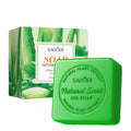 100g Sadoer Aloe Vera Essential Oil Soap, Gentle Cleansing, Moisturizing and Nourishing, Rich in Aloe Vera Essence, Quickly Removes Dirt and Oil, Leaving Skin Delicate and Smooth, Cleansing Face and Body Soap Vue Aloe