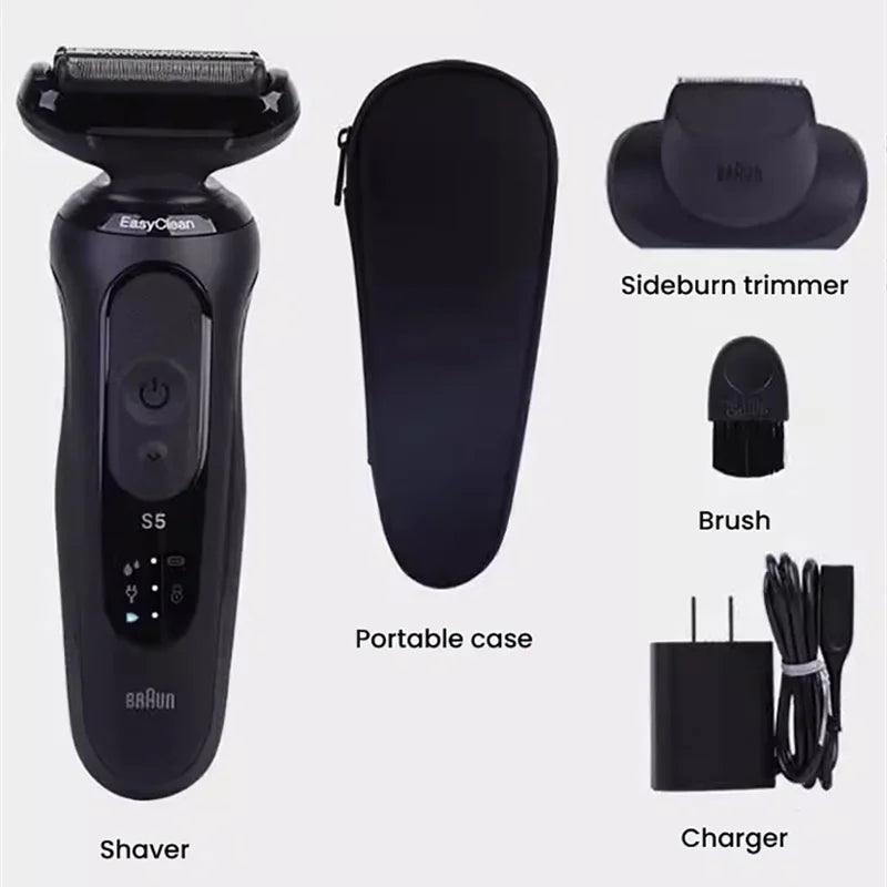 Braun Electric Shaver Series S5 Razor Rechargeable Wet Dry Dual Use Floating Heads Shaving Machine Face Hair Removal Beard Cutti Vue Braun 52-N1200s China Mainland