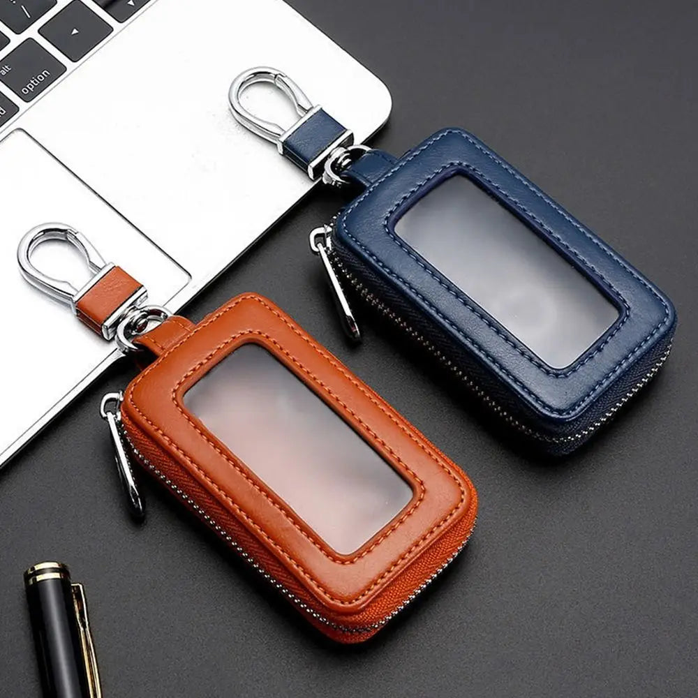Universal Leather Car Key Bags Zipper Classic Pouch Hook Wallet