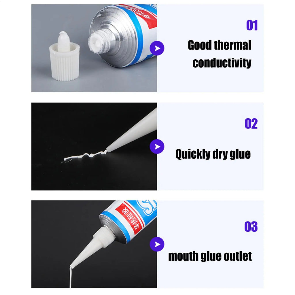 100ML Thermal Glue Thermal Conductive Silicone Silicone Paste for Microwave Device Printer Structure Automotive Chip Bonding Vue