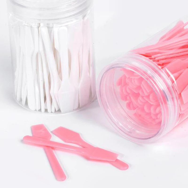 100 Pcs/Jar Mini Cosmetic Spatula Scoop Face Cream Makeup Mask Mixed Spoon Beauty DIY Tools Eye Facial Makeup Applicator Sticks Vue