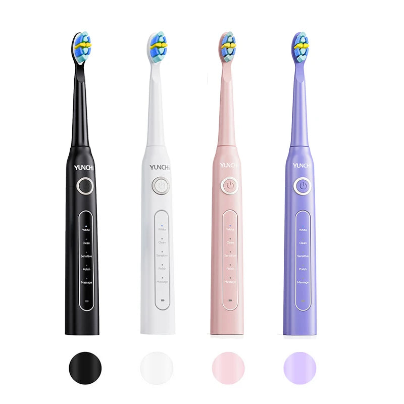 YUNCHi Rechargeable Sonic Toothbrush Y5 Sonic Adult Electric Teeth Brush 2 Min Timer 5 Brushing Modes Tooth Whitening Cleaning Vue