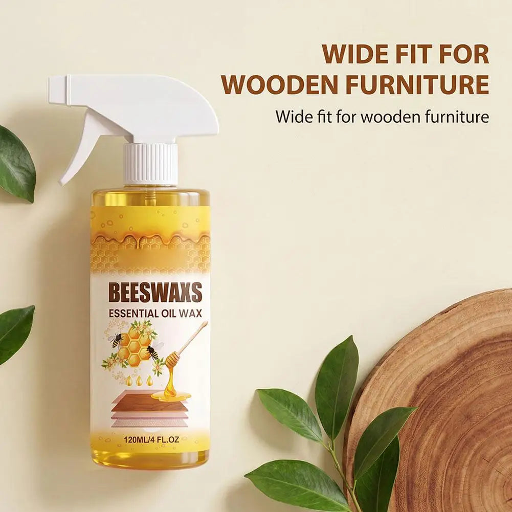 Wooden Furniture Maintenance Floor Cleaner 120ml Beeswax Essential Oil Wax Renovation Brightening Household Wood Polishing Spray Vue