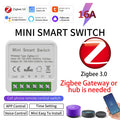 Zigbee 3.0 Wifi Tuya Smart Swich Alexa Google Assistant Home Automation DIY 16A Mini Breaker Light Switch Voice Control 100-240V Vue ZigBee 3.0 switch