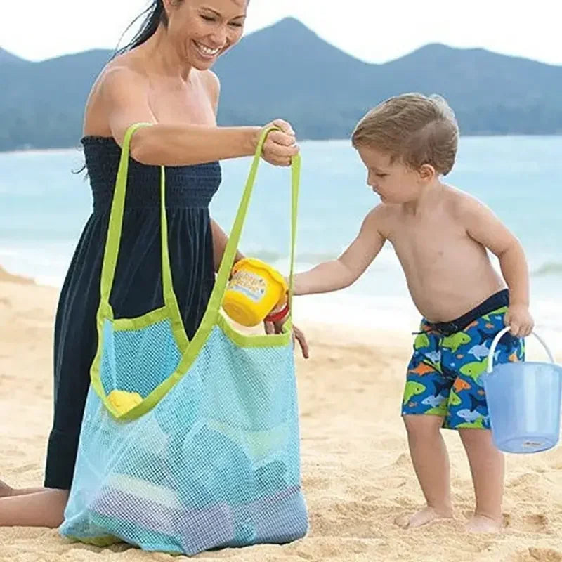vvocci For Towels Women Cosmetic Makeup Bag Kids Bath ToysbabySand Away Protable Mesh Storage Bags Swimming Large Beach Bag Vue B228 Blue